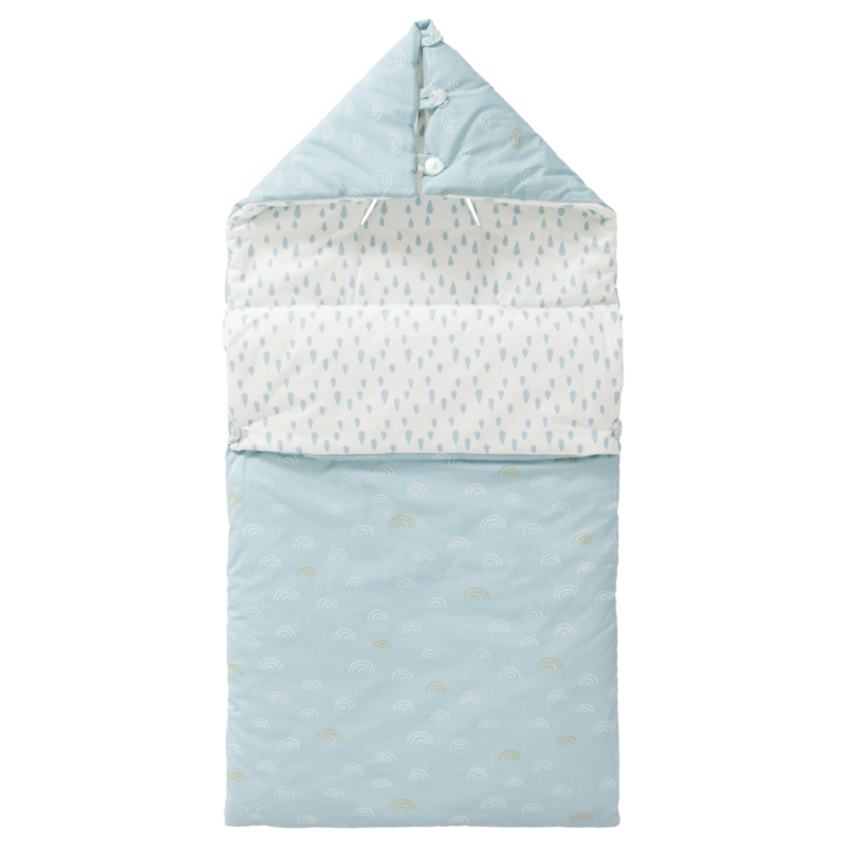 Baby Travel Sleeping Bag - Rainbow Ether Blue - Barefoot Giraffe ...